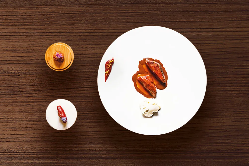 Piccione, cavolfiore e cioccolato, ricetta del ristorante Contatto di Frascati (RM)
