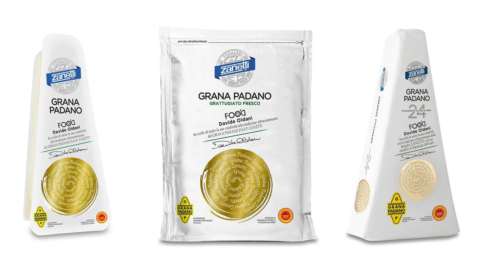 Zanetti crea una nuova linea di prodotti Grana Padano DOP firmata da Davide Oldani