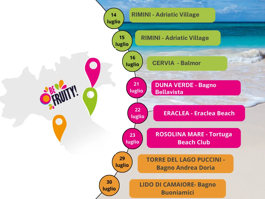Be Fruity: il tour della frutta nelle spiagge di Romagna, Veneto e Toscana
