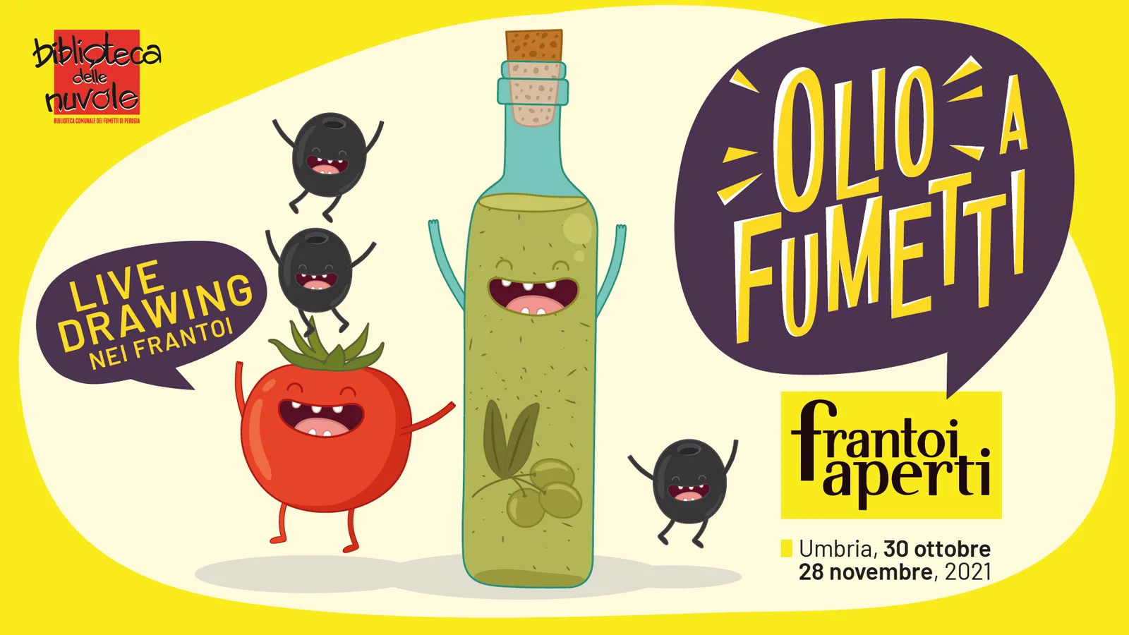 “Olio a fumetti – Live drawing nei frantoi”: al via, in Umbria, da sabato 6 novembre