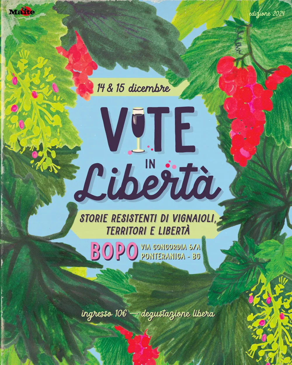Vite in libertà: Il 14 e 15 dicembre, al Bopo di Ponteranica la fiera bergamasca di vignaioli indipendenti