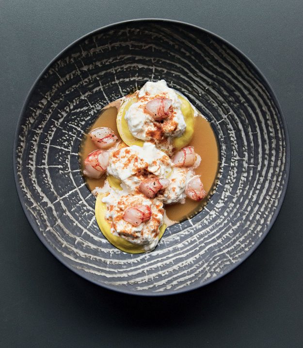 Panciotti con cappesante e gamberi dei mari del nord