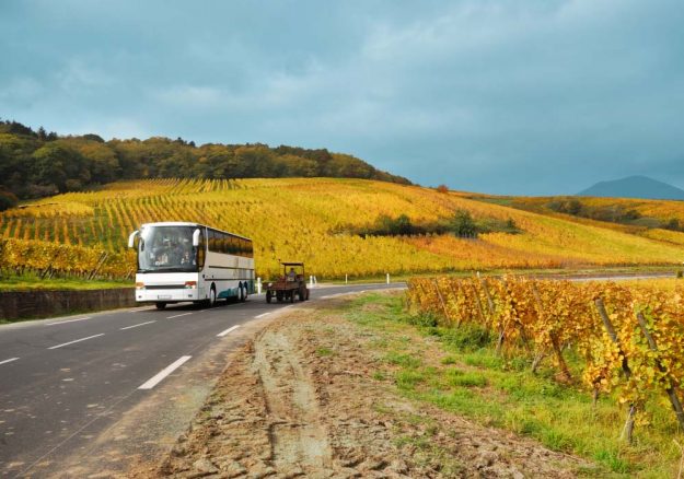 Tour bus sulla strada del Franciacorta