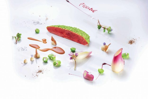 Piccione cipollotto ed erbette del Monte Baldo