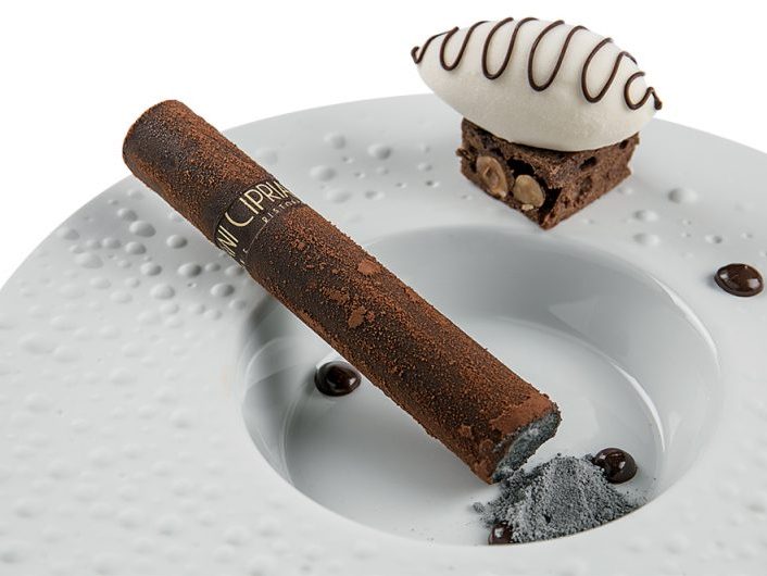 sigaro con whisky affumicato e cioccolato