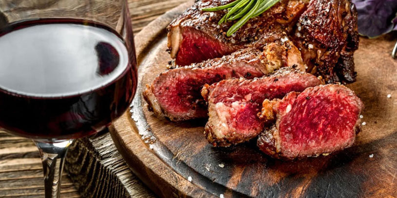 vino-rosso e carne