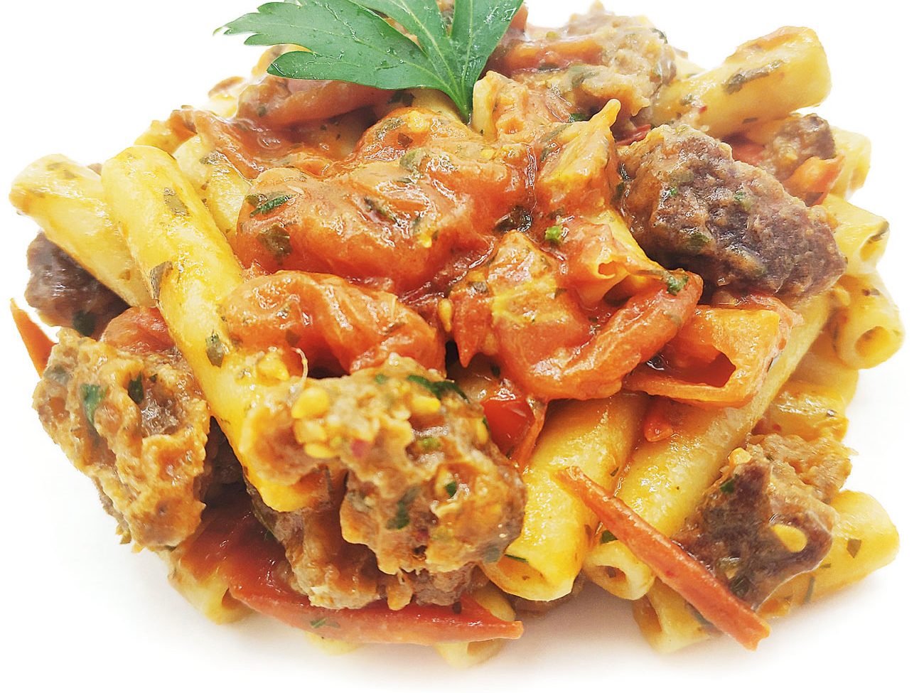 Ziti artigianali della Nonna Titina con acciughe della Costiera Amalfitana dello chef Antonio Totaro del ristorante Casa Don Alfonso di St. Louis (USA)