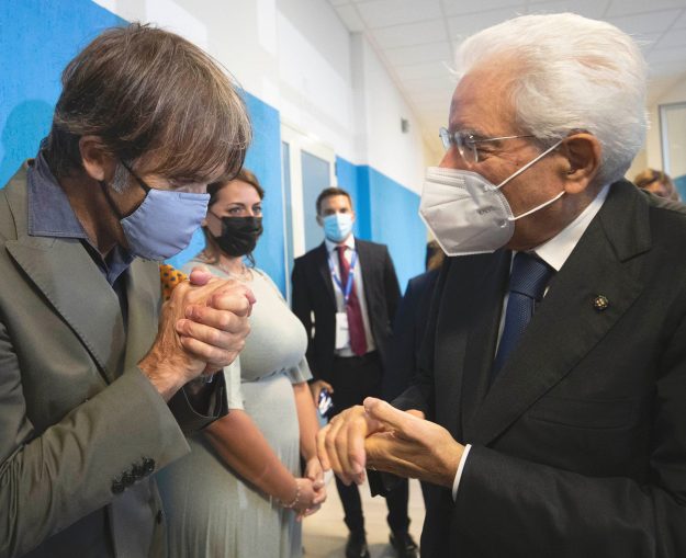 Davide Oldani e Sergio Mattarella cerimonia inaugurazione dell'anno accademico