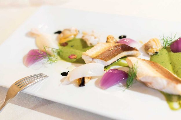 Gallinella di mare con crema di zucchine in scapece di Massimo Talia