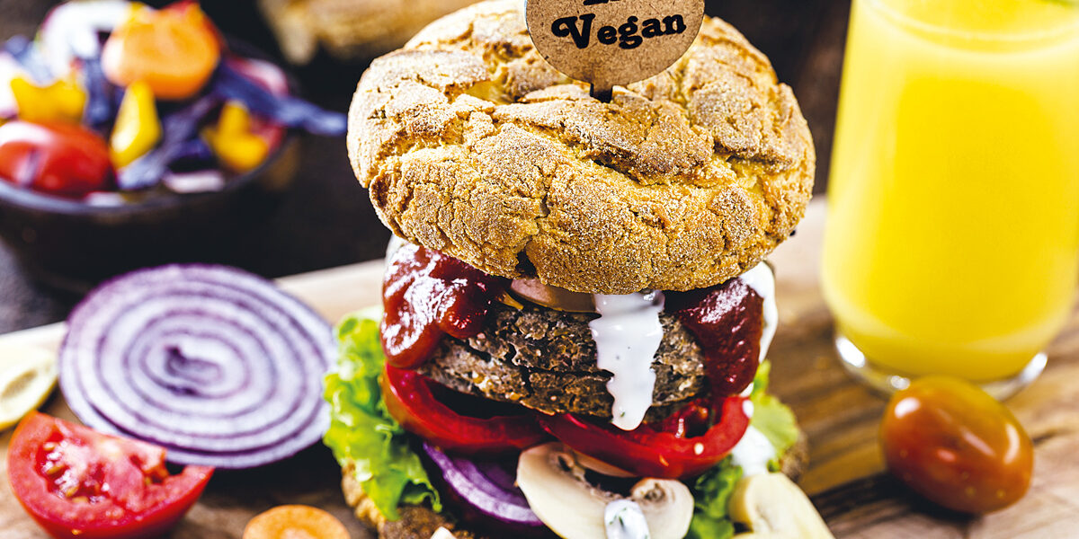 Vegan Society, burger vegano