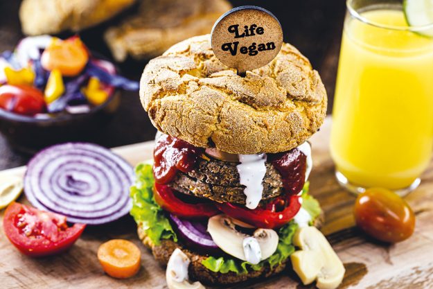 Vegan Society, burger vegano