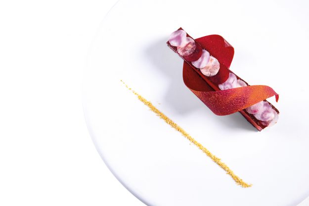 Salmone selvaggio marinato e affumicato in casa, barbabietole e rafano