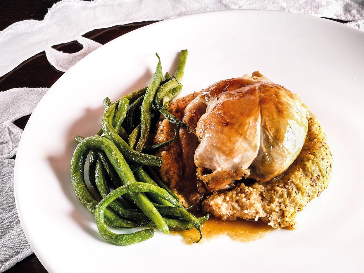 Quaglia selvatica bergamasca e polenta, chef Roberto Caccia