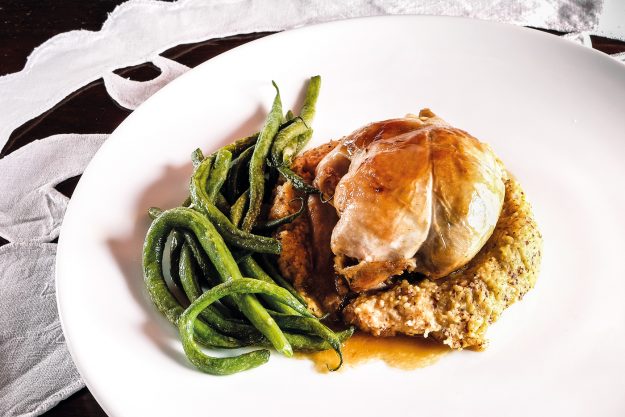 Quaglia selvatica bergamasca e polenta, chef Roberto Caccia