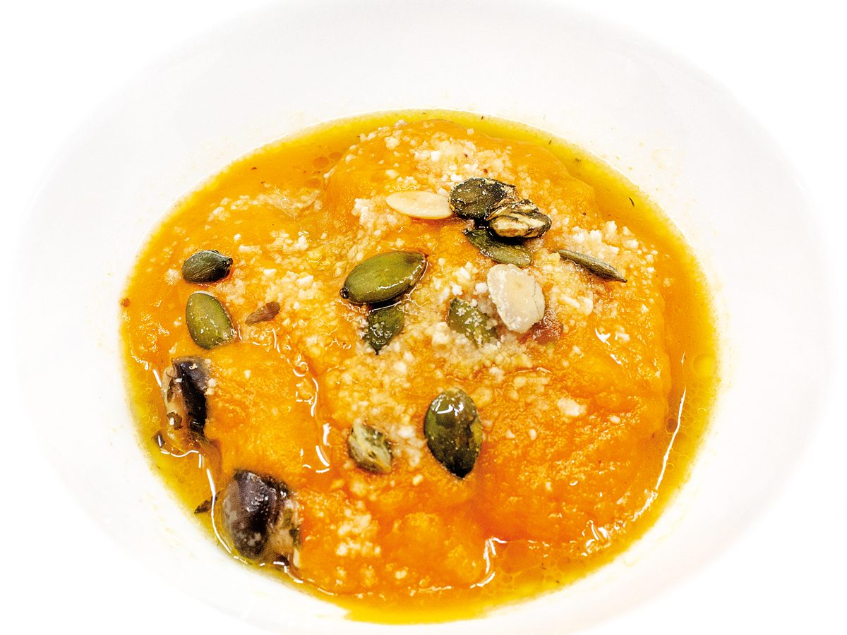 Raguse sgusciate con crema di zucca, chef Roberta Alessandri