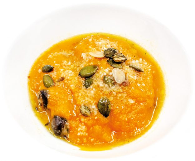 Raguse sgusciate con crema di zucca, chef Roberta Alessandri