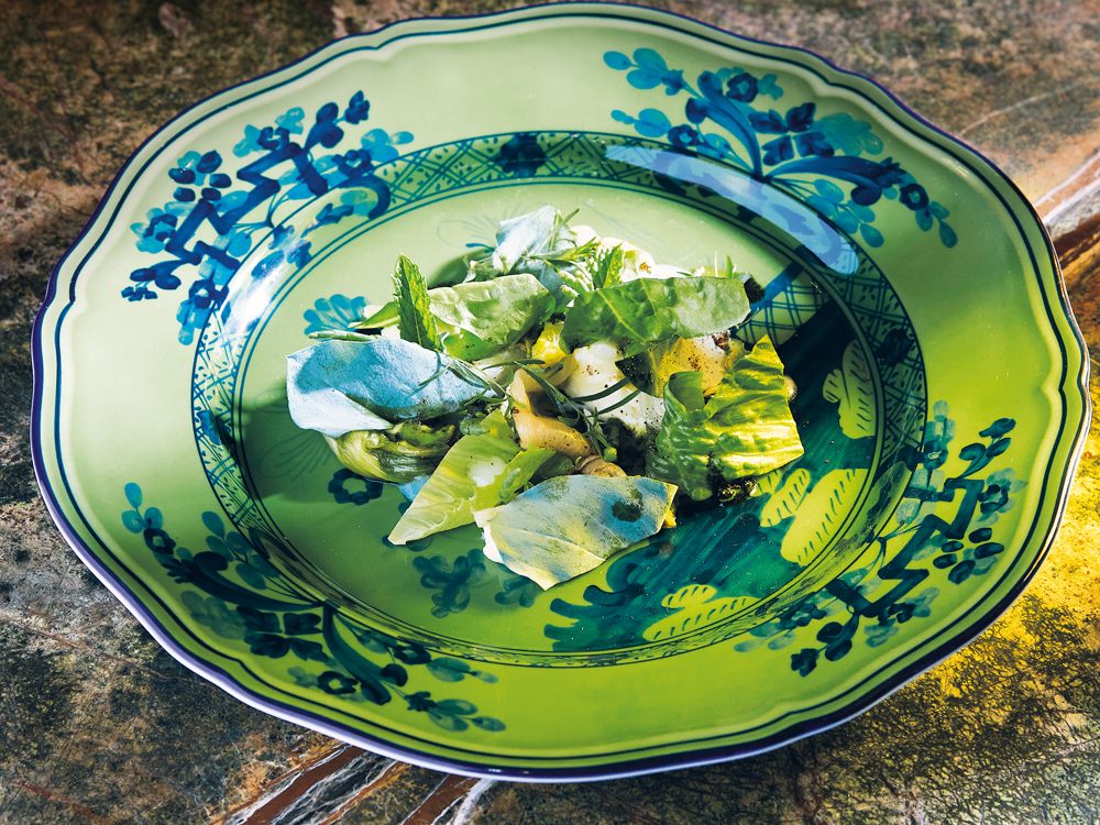 Insalata di baccalà, erbe e scarola