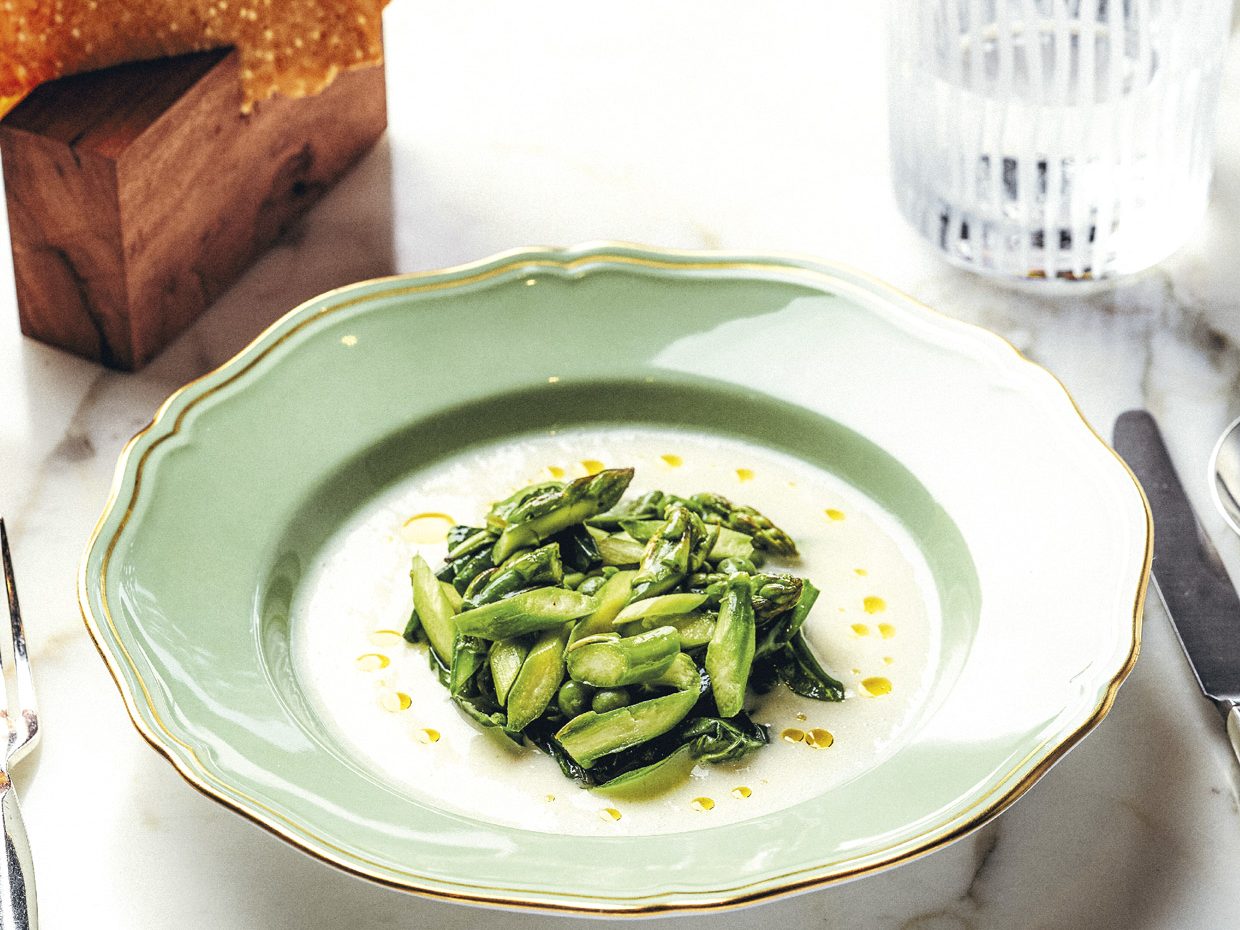 crema di parmigiano reggiano e verdure di primavera