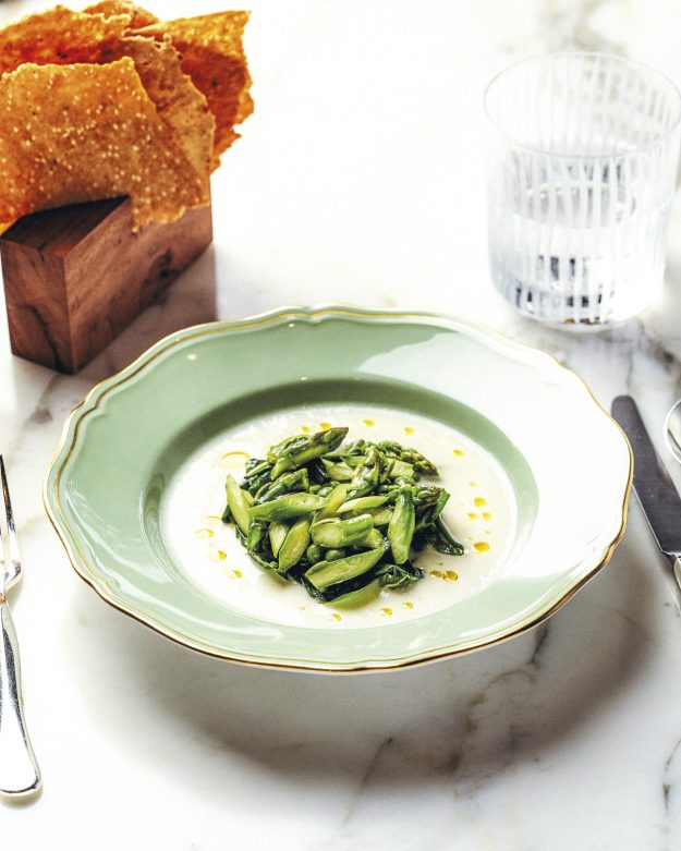 crema di parmigiano reggiano e verdure di primavera