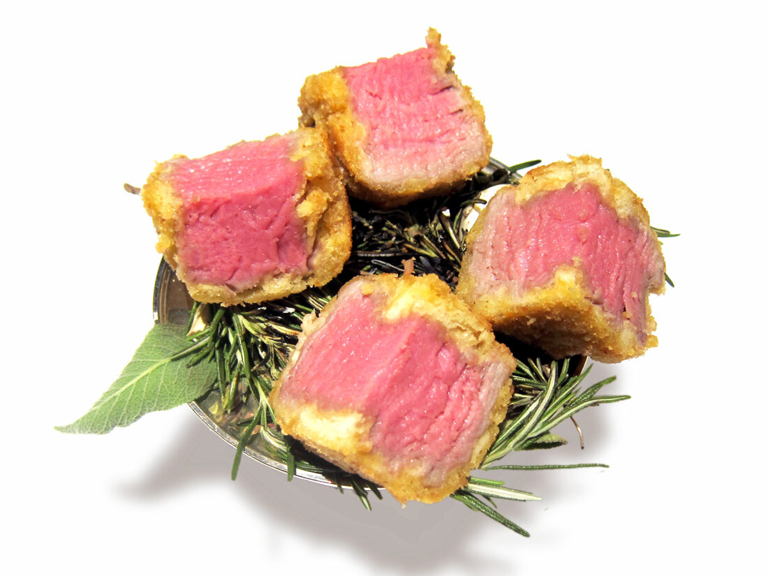 Fassona impanata al camino