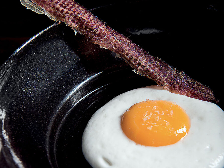 Uovo fritto con albume falso