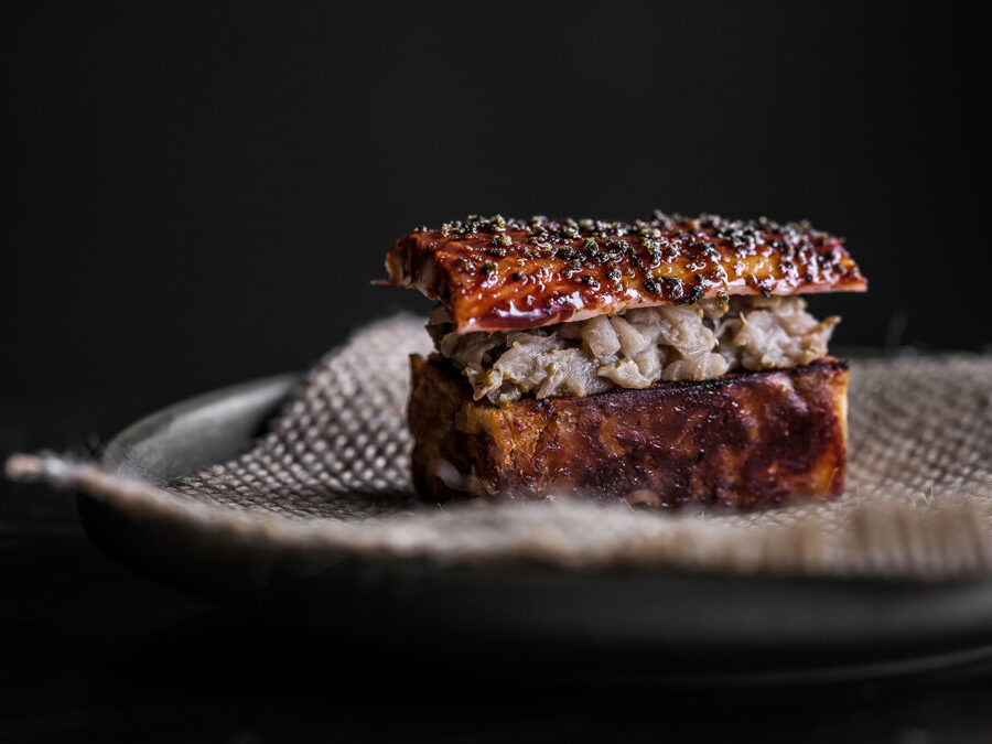 Torta-croissant di anguilla affumicata