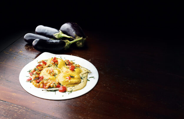 Panciotti® con melanzana e scamorza in assoluto di melanzane