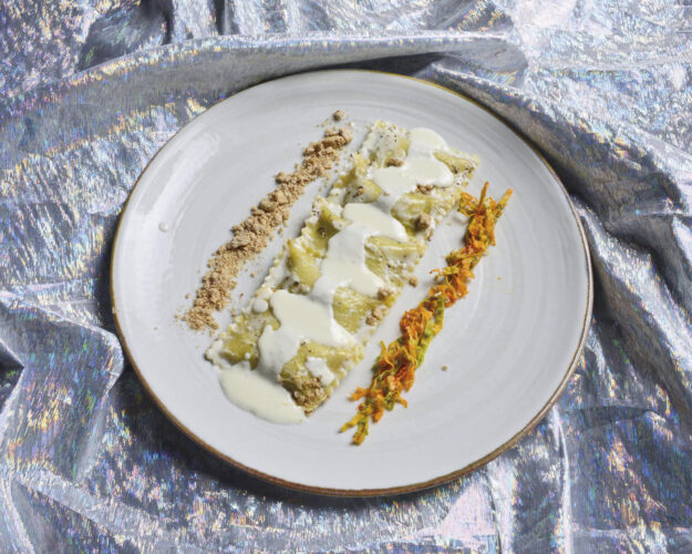 Bauletti® con stracotto al barolo DOCG con fonduta di taleggio