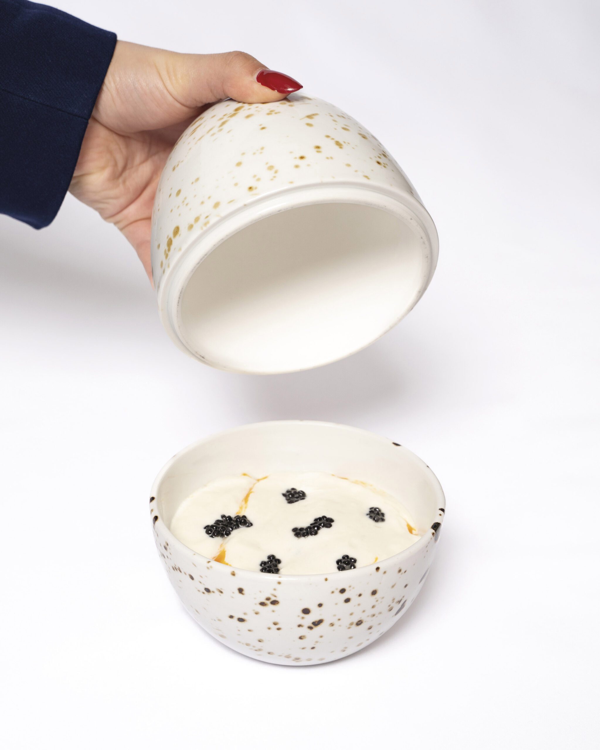 Uovo in dolce cottura 65° funghi, zucca e spuma di blu di bufala e tartufo