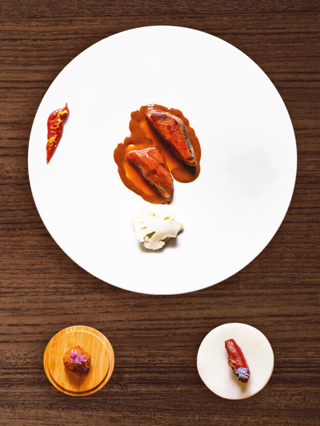 Piccione, cavolfiore e cioccolato