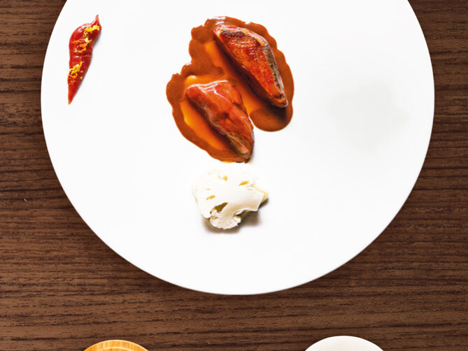 Piccione, cavolfiore e cioccolato