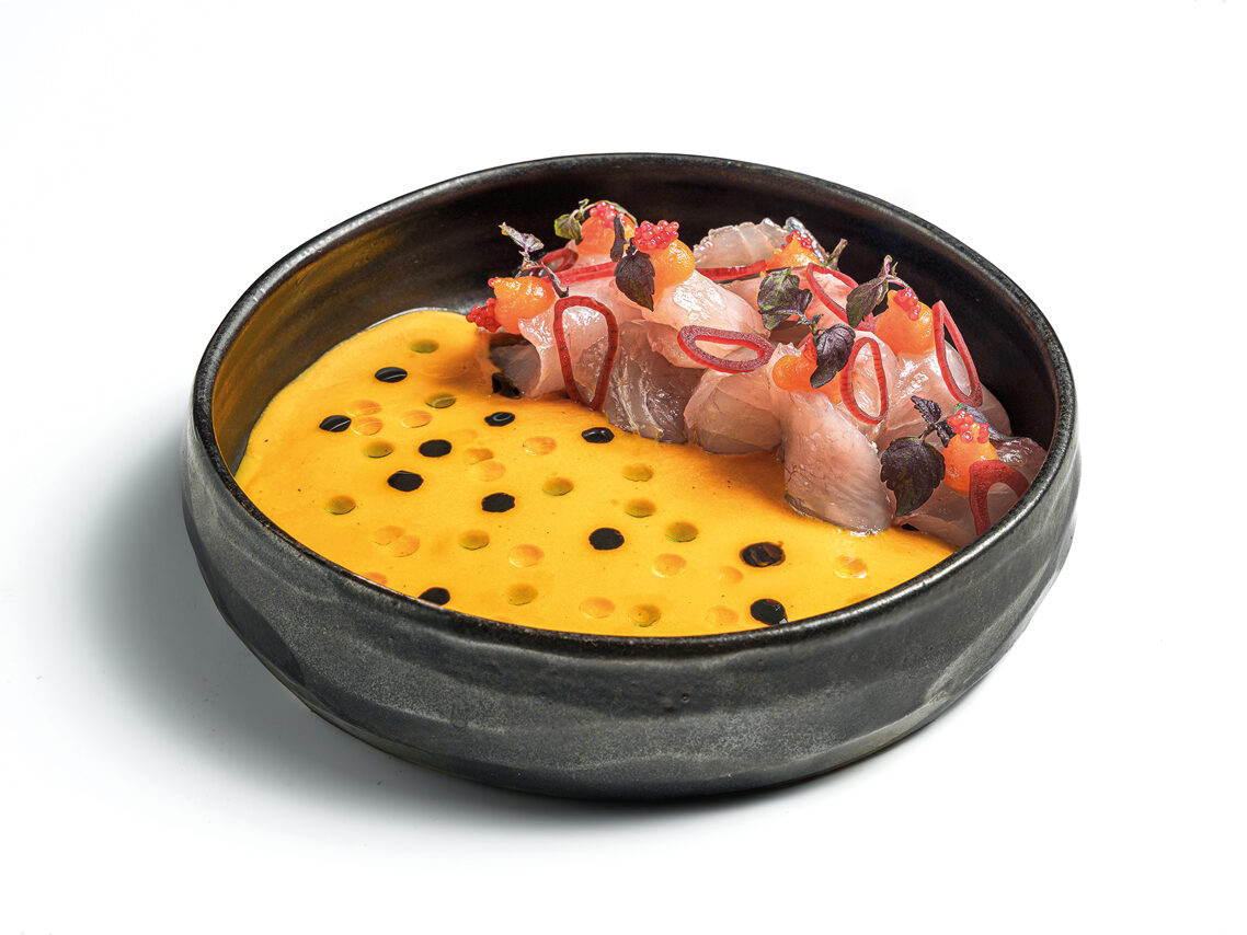 Ceviche di ombrina con leche de tigre all’aji amarillo